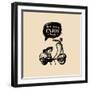 Life is a Journey, Enjoy the Ride Vector Typographic Poster. Hand Sketched Scooter Banner. Vector R-Vlada Young-Framed Art Print