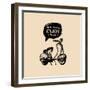 Life is a Journey, Enjoy the Ride Vector Typographic Poster. Hand Sketched Scooter Banner. Vector R-Vlada Young-Framed Premium Giclee Print