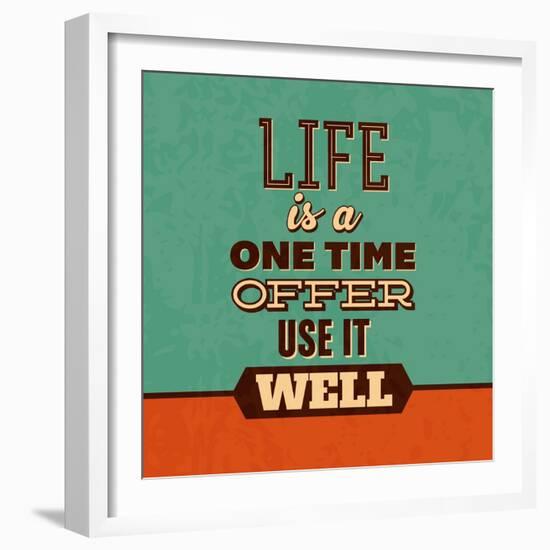 Life Is a One Time Offer-Lorand Okos-Framed Art Print