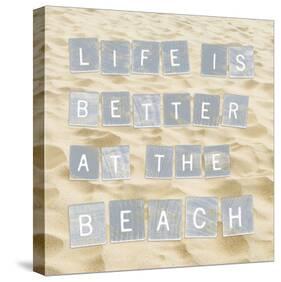 Life Is Better At The Beach (Sand)-Sparx Studio-Stretched Canvas