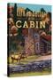 Life is Better at the Cabin - National Park WPA Sentiment-Lantern Press-Stretched Canvas