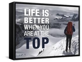 Life is Better at the Top-Richardson Peter-Framed Stretched Canvas