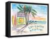 Life is better in Flip Flops Caribbean Beach Scene-M. Bleichner-Framed Stretched Canvas