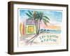 Life is better in Flip Flops Caribbean Beach Scene-M. Bleichner-Framed Art Print