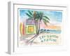 Life is better in Flip Flops Caribbean Beach Scene-M. Bleichner-Framed Art Print