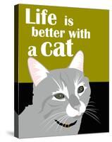 Life is Better with a Cat-Ginger Oliphant-Stretched Canvas