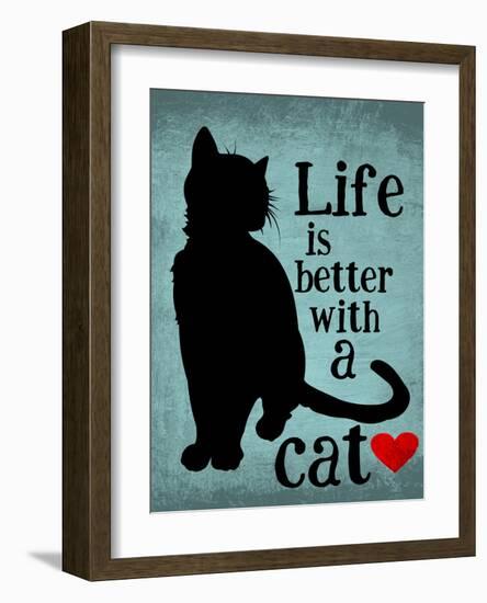 Life is Better with a Cat-Ginger Oliphant-Framed Art Print