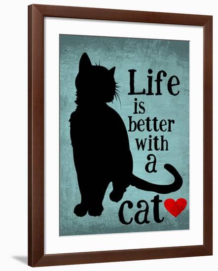 Life is Better with a Cat-Ginger Oliphant-Framed Art Print