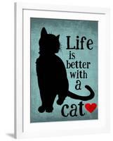 Life is Better with a Cat-Ginger Oliphant-Framed Art Print