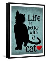 Life is Better with a Cat-Ginger Oliphant-Framed Stretched Canvas