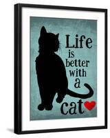 Life is Better with a Cat-Ginger Oliphant-Framed Art Print