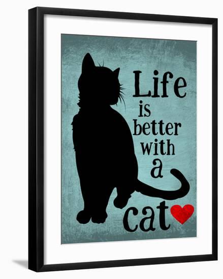 Life is Better with a Cat-Ginger Oliphant-Framed Art Print