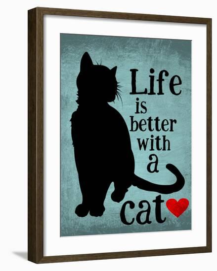 Life is Better with a Cat-Ginger Oliphant-Framed Art Print