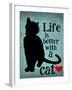 Life is Better with a Cat-Ginger Oliphant-Framed Art Print