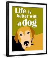 Life is Better with a Dog-Ginger Oliphant-Framed Art Print