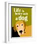 Life is Better with a Dog-Ginger Oliphant-Framed Art Print