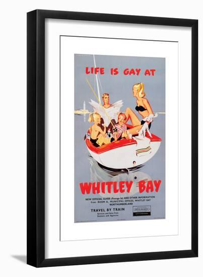 Life is Gay at Whitley Bay' - British Railways Poster-Laurence Fish-Framed Giclee Print