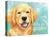 Life Is Golden Retriever-Melinda Hipsher-Stretched Canvas
