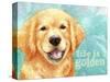 Life Is Golden Retriever-Melinda Hipsher-Stretched Canvas