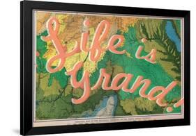 Life is Grand - 1882, Grand Canyon Map - The Mesozoic Terraces-null-Framed Giclee Print