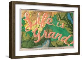 Life is Grand - 1882, Grand Canyon Map - The Mesozoic Terraces-null-Framed Premium Giclee Print