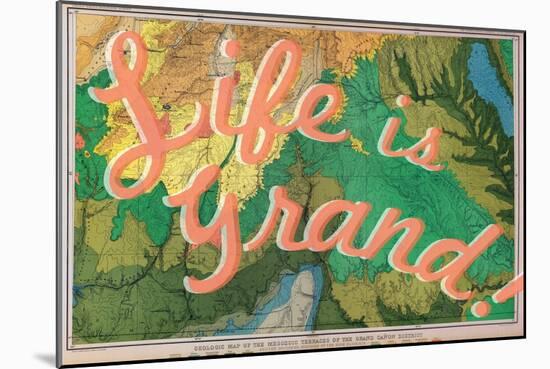 Life is Grand - 1882, Grand Canyon Map - The Mesozoic Terraces-null-Mounted Giclee Print