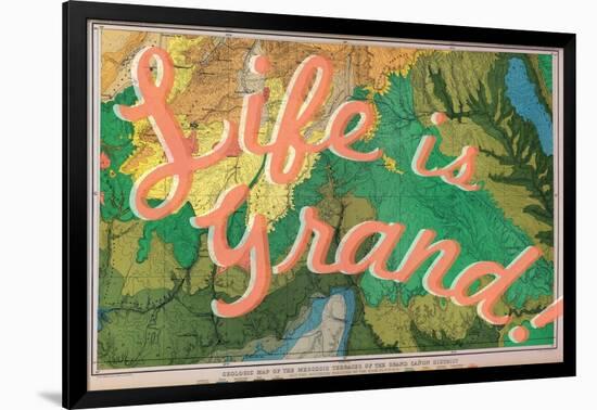 Life is Grand - 1882, Grand Canyon Map - The Mesozoic Terraces-null-Framed Giclee Print