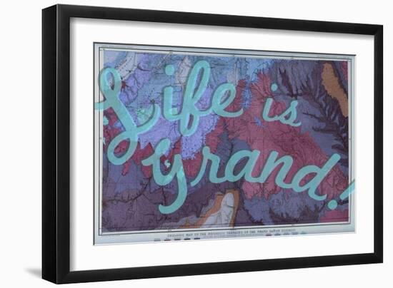 Life is Grand - 1882, Grand Canyon Map - The Mesozoic Terraces-null-Framed Premium Giclee Print