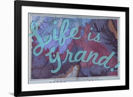 Life is Grand - 1882, Grand Canyon Map - The Mesozoic Terraces-null-Framed Giclee Print