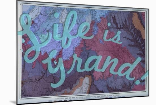 Life is Grand - 1882, Grand Canyon Map - The Mesozoic Terraces-null-Mounted Giclee Print
