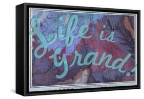 Life is Grand - 1882, Grand Canyon Map - The Mesozoic Terraces-null-Framed Stretched Canvas