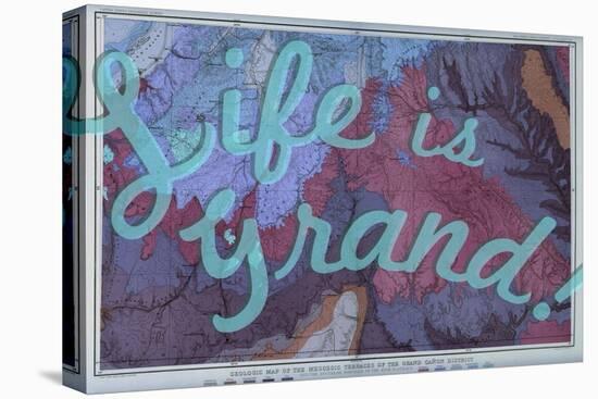 Life is Grand - 1882, Grand Canyon Map - The Mesozoic Terraces-null-Stretched Canvas