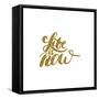 Life is Now - Hand Painted Brush Pen Modern Calligraphy.-Olga Rom-Framed Stretched Canvas