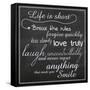 Life Is Short Chalk White-Lauren Gibbons-Framed Stretched Canvas