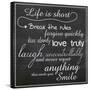 Life Is Short Chalk White-Lauren Gibbons-Stretched Canvas