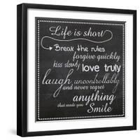 Life Is Short Chalk White-Lauren Gibbons-Framed Premium Giclee Print