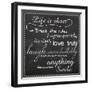 Life Is Short Chalk White-Lauren Gibbons-Framed Premium Giclee Print