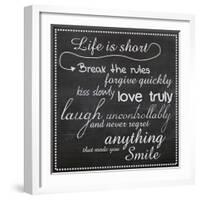 Life Is Short Chalk White-Lauren Gibbons-Framed Premium Giclee Print