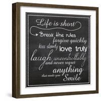 Life Is Short Chalk White-Lauren Gibbons-Framed Art Print