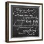 Life Is Short Chalk White-Lauren Gibbons-Framed Art Print