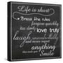Life Is Short Chalk White-Lauren Gibbons-Stretched Canvas