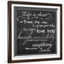 Life Is Short Chalk White-Lauren Gibbons-Framed Art Print