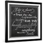 Life Is Short Chalk White-Lauren Gibbons-Framed Art Print