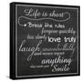 Life Is Short Chalk White-Lauren Gibbons-Framed Stretched Canvas