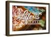 Life is Sweet - Rows of Candy Sentiment-Lantern Press-Framed Art Print