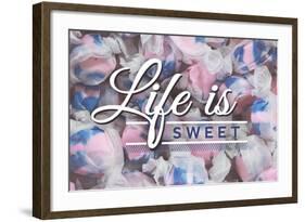 Life is Sweet - Taffy Collage Sentiment (#2)-Lantern Press-Framed Art Print