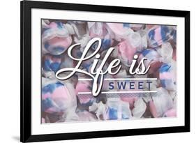 Life is Sweet - Taffy Collage Sentiment (#2)-Lantern Press-Framed Premium Giclee Print