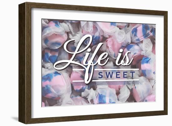 Life is Sweet - Taffy Collage Sentiment (#2)-Lantern Press-Framed Art Print