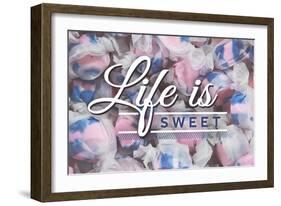 Life is Sweet - Taffy Collage Sentiment (#2)-Lantern Press-Framed Art Print