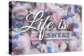 Life is Sweet - Taffy Collage Sentiment (#2)-Lantern Press-Stretched Canvas